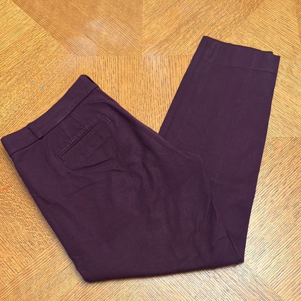 Banana Republic Burgundy Crop Sloan Fit Pants Size 8 - Picture 4 of 8